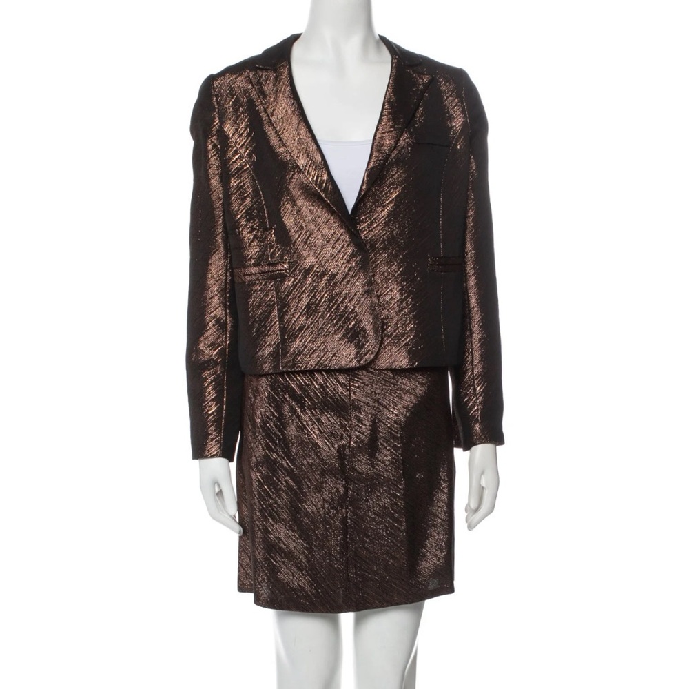 Metallic Brown skirt suit size XS
